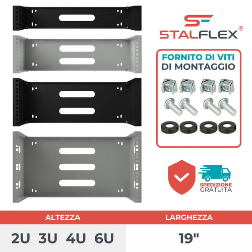 Support mural rack 2u - 19",